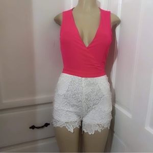 Lac Bleu Pink and white jumpsuit